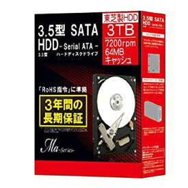 【中古】 MARSHAL 東芝製 3.5インチ SATA-HDD Maシリーズ 3TB DT01ACA300BOX