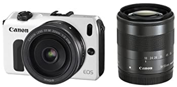 Canon キャノン ミラーレス一眼カメラ EOS M ダブルレンズキット EF-M18-55mm F3.5-5.6 IS STM/EF-M22mm F2 STM付属 ホワイト EOSMWH-WLKのサムネイル