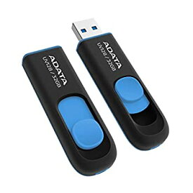 【中古】 ADATA Technology USB3.0直付型フラッシュメモリー DashDrive UV128 32GB (ブラック+ブルー) AUV128-32G-RBE