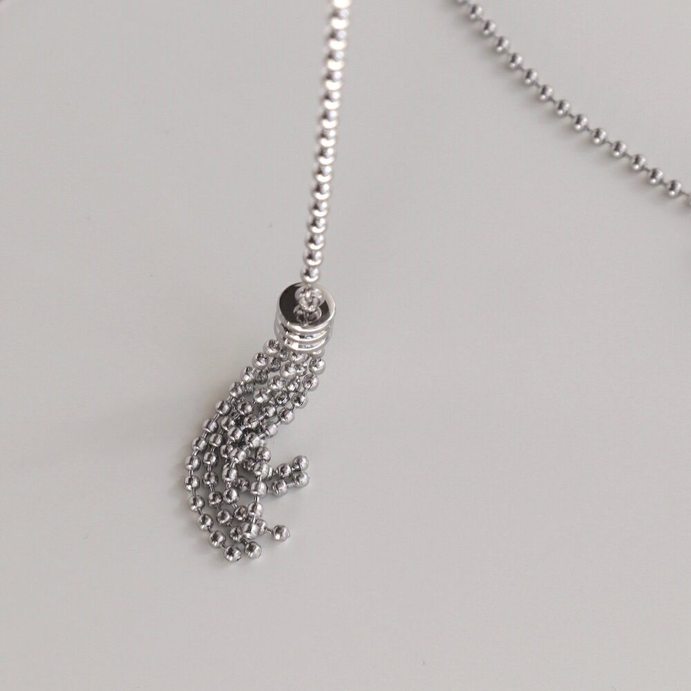 【10%OFFクーポン配布中】N244 ネックレス ロング ステンレス 付け方色々 タッセル つぶつぶ チェーン レディース 金属アレルギー対応 おしゃれ 個性 シンプル 高級感 シルバー 錆びない シンプル つけっぱなし プレゼント 調節可能 ジュエリー - メイン画像 12