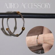 【35％OFFクーポン発行中】N076 バングル サージカルステンレス 金属アレルギー対応 バイカラー ワイヤー…