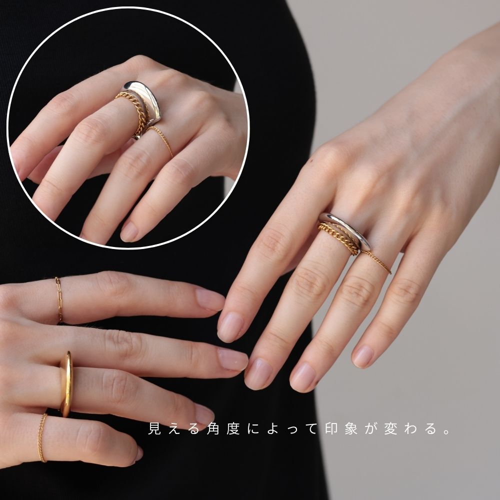 【えりんさんROOMコラボ指輪】 R067 リング 指輪 サージカルステンレス 金属アレルギー対応 ぷっくり ピンキー 錆びない 付けっぱなし 個性 シンプル おしゃれ 女性 レディース メンズ 男女兼用 5sb - メイン画像 21