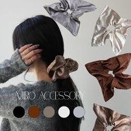 【10％OFFクーポン発行中】H062 ヘアアクセサリー シュシュ ジルコニア キラキラ スクエア BIGシュシュ …