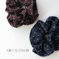 【10％OFFクーポン発行中】H069 ヘアアクセサリー シュシュ ドット ヘアゴム ゴム 髪留め まとめ髪 レデ…