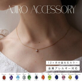 【35％OFFクーポン発行中】N231 ネックレス 誕生石 12色 カラー ストーン ペンダント ジルコニア 金属アレルギー対応 一粒 華奢 オフィス おしゃれ 選べる 12ヶ月 家族 推しカラー バースデー レディース 人気 女性 ギフト プレゼント ジュエリー 6qf