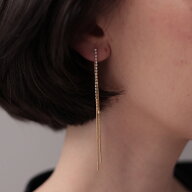 【35％OFFクーポン発行中】P446 ピアス イヤリング 痛くない ロング チェーン 揺れる ジルコニア チェー…