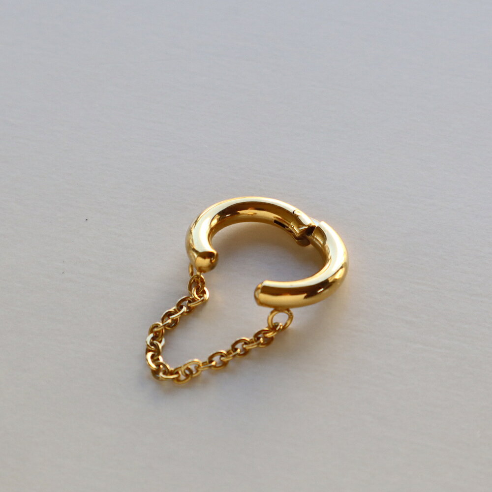【10%OFFクーポン配布中】C008 イヤーカフ サージカルステンレス ジョイントイヤーカフ 金属アレルギー対応 チェーン ゴールド シルバー 調節可能 シンプル おしゃれ イヤカフ イヤーカフス ギフト プレゼント レディース メンズライク accessory 6wy 6ef - メイン画像 13