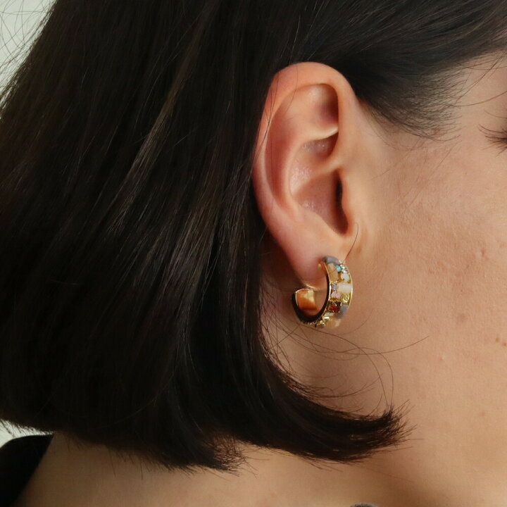 楽天市場】【10％OFFクーポン配布中】P041 ピアス イヤリング フープ 