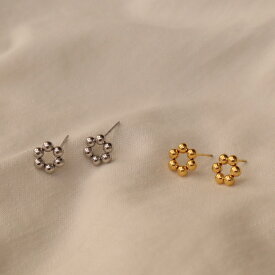 P309 サージカルステンレス　ゴールド シルバー ボール　サークル　ミニピアス ステンレス　ピアス イヤリング アレルギー対応　ギフト プレゼント シンプル オフィス accessory 5az