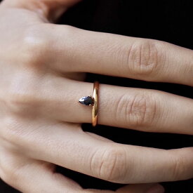 R043 指輪 サージカルステンレス ステンレス316L ゴールド ブラック リング 雫 アレルギー対応 女性 レディース 金アレ ギフト プレゼント ajiro accessory