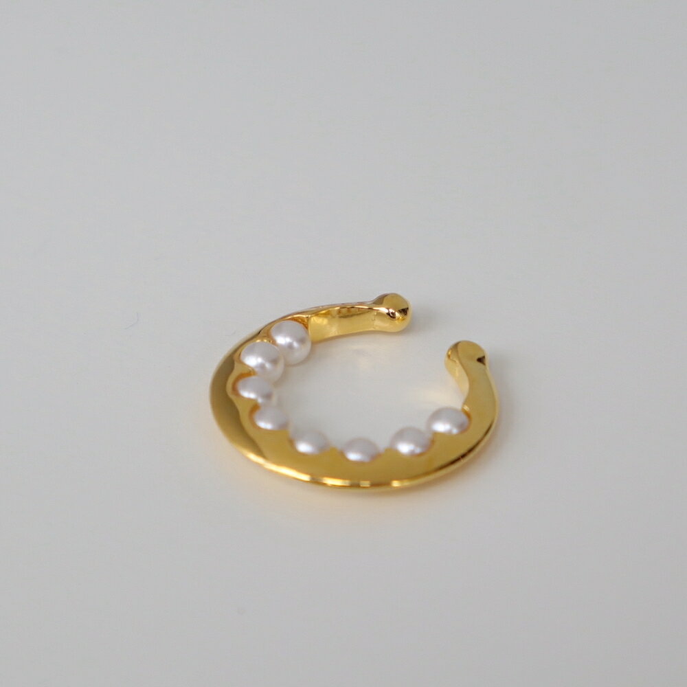 【最大35%OFFクーポン配布中】C034 パール イヤーカフ イヤカフ silver925 シンプル 片耳 スリム シルバー イヤリング ゴールド プレゼント フリーサイズ レディース Moon surface earcuff 6qz - メイン画像 13