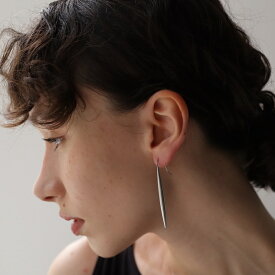 P204 ピアス フック ゴールド　シルバー　スティック　ロング　ぷっくり　シンプル　カジュアル　おしゃれ　金属アレルギー対応　ギフト　プレゼント　シンプル　accessory 5rz 5yz