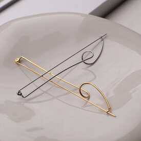H020 ブローチ ステンレス ゴールド シルバー レディース スリム 個性 女性 シンプル おしゃれ プレゼント ギフト ajiro 5sp