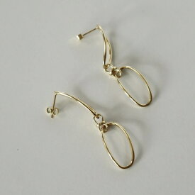 P207　ピアス　イヤリング　ゴールド シルバー　ステンレス　揺れる　アレルギー対応　ギフト　プレゼント　シンプル　オフィス　ajiro sj 4tz