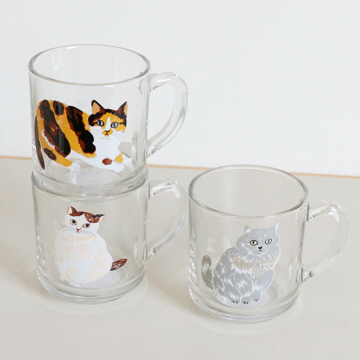 楽天市場】松尾ミユキ Matsuo Miyuki Glass mug 猫 ネコ キャット 