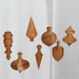 ウッド オーナメント 7個セット チーク材 ハンギング オーナメント クリスマス 装飾 飾り付け 天然木 木製 飾り デコレーション ナチュラル インテリア 雑貨 おしゃれ かわいい プレゼント ギフト プチギフト