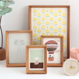 木製 フォトフレーム Vシリーズ [ L判 / ポストカード / 2L判 / A4 ] 写真立て 額縁 額 軽量 アクリル 天然木 チーク ウッド フレーム ポスター アート インテリア 雑貨 壁掛け 置き型 兼用 はがき おしゃれ かわいい ギフト プレゼント