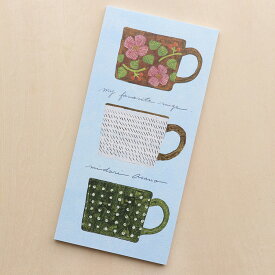 【7月11日1:59までP5倍】 【1,000円でメール便無料】一筆箋 浅野みどり [ my favorite mugs ] cozyca products / 表現社 美濃和紙 4柄各5枚20枚綴 文房具 便箋 / お手紙 / ステーショナリー レディースおしゃれ かわいい プレゼント ギフト プチギフト