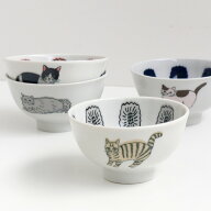 Matsuo Miyuki Bowl 松尾ミユキ 茶碗 ボウル 食器 日本製 磁器 ネコ フラワー 柄 おしゃれ かわいい ギフ…