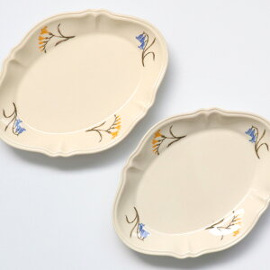 Mignardises ミニャルディーズ プレートS 19.5×15cm STUDIO M スタジオm マルミツポテリ 日本製 花 フラワー イラスト入り オーバルプレート 丸皿 磁器 プレート 食洗機OK 電子レンジOK 洋食器 おしゃ