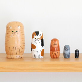 【スーパーSALE中P5倍】マトリョーシカ [ ドッグ / キャット ] NEIN MARKE / ナインマーケ 5個組セット φ62 × H114 mm 動物 アニマル 犬 猫 インテリア 雑貨 飾り 置物 ギフト プレゼント おしゃれ かわいい