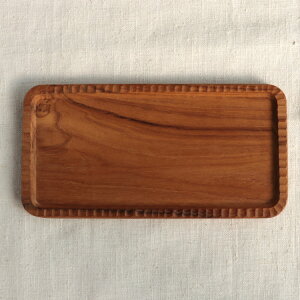 リムプレート 長方形 チーク ウッド 10×20cm 天然木 木製 木 ウッド 食器 皿 器 木の器 トレー プレート おしゃれ かわいい プレゼント ギフト プチギフト