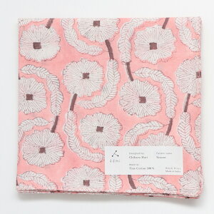 admi(アドゥミ) バンダナseason 04 (ピンク) 60×60cm 大判 ハンカチ コットン インド綿 木版プリント レディース おしゃれ かわいい プレゼント ギフト プチギフト