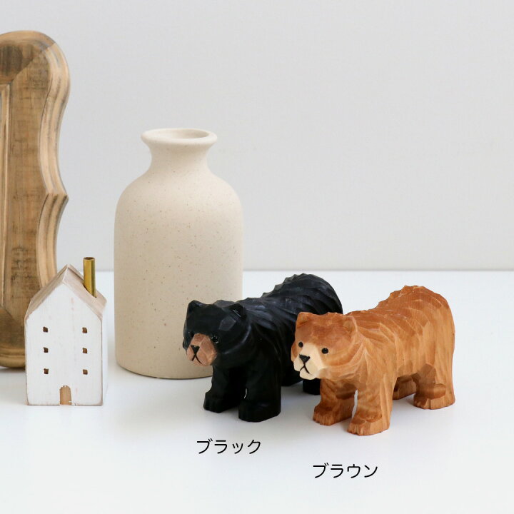 楽天市場】【マラソン中P5倍】木彫り クマ オブジェ 木製 熊 置物 