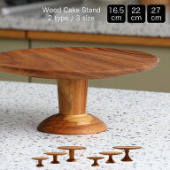 ケーキスタンド ( 16.5cm / 22cm /27cm ) 2タイプ チーク 木製 天然木 ウッド コンポート ケーキ台 イン…