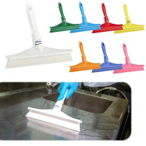 【ハンドスクイージー 7125】 ヴァイカン スクイージー 水切りワイパー お風呂 浴室 壁 床 窓 鏡 台所 まな板 作業台 掃除 清掃 水滴 HACCP対応 人間工学 食品工場 プロの道具【送料無料】