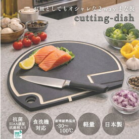 お皿にもなる 2way まな板 cuttingdish 黒 住ベテクノプラスチック 業務用 家庭用 オシャレ 抗菌 まないた プレート パーティー レストラン 日本製 一体型 スタンド付