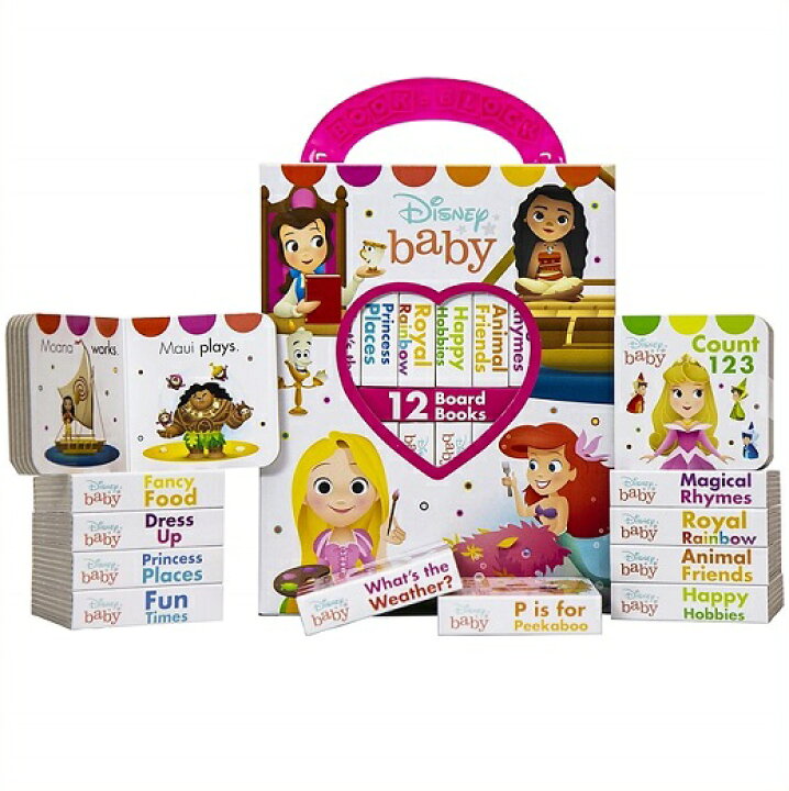 楽天市場 Disney Baby Princess ディズニー ベビー プリンセス 英語絵本 12冊セット マイファーストライブラリー 英語 絵本 ミニサイズ ディズニープリンセス ａｊマート
