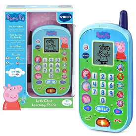 【VTech】 ペッパピッグ レッツチャット ラーニングフォン Peppa Pig Let's Chat Learning Phone 英語学習/英会話/おもちゃの電話/学習ゲーム/数字/数え方/足し算/図形
