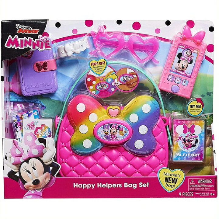楽天市場 ディズニージュニア ミニーマウス ハッピーヘルパー バッグセット Minnie Mouse Happy Helpers Bag Set ミニー おもちゃ 電話 スマホ お出かけセット クリスマス 誕生日 ミニーちゃん ａｊマート