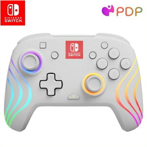 【Nintendo SWITCH】 ニンテンドー スイッチ PDP 光る!LED ワイヤレス コントローラー (無線) アフターグロー ウェーブ ホワイト カラーチェンジ 充電式 スウィッチ/任天堂