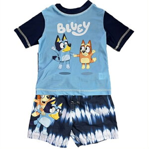 Bluey �u���[�C �j�̎q �����㉺ ���b�V���K�[�h �C�p�� US2T ���{�T�C�Y�i90�j/2��/UPF50+/�u���[�C/�r���S