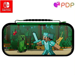 PDP【Nintendo Switch】 ニンテンドー スイッチ スイッチライト 有機ELモデル兼用 マインクラフト フォレストバトル 3D トラベルケース グロー/マイクラ/任天堂/キャリングケース