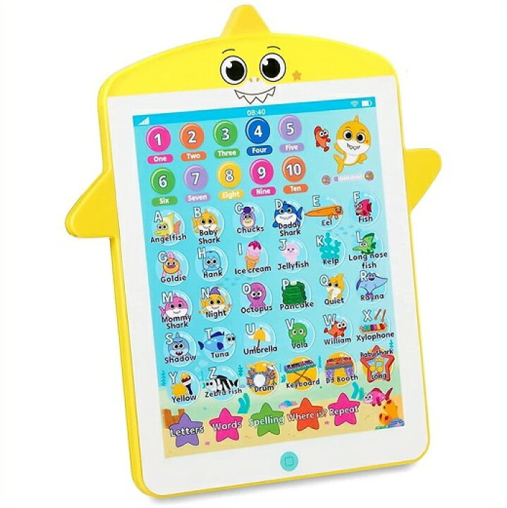 【WowWee】 Pinkfong ベイビーシャーク キッズタブレット おもちゃ/知育玩具/英語学習/パット/ピンキッツ/ピンクフォン/ピンクポン/ベビーシャーク/さめのかぞく/Baby Shark AJマート ベビーシャーク 6V クワッド_並行輸入品