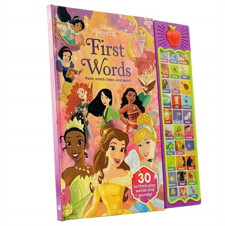 楽天市場 Disney Princess ディズニー プリンセス ファーストワード 30個のボタンがついたサウンドブック First Words 30 Button Sound Book 音声付き 英語絵本 英語音声 英語学習 知育玩具 ａｊマート