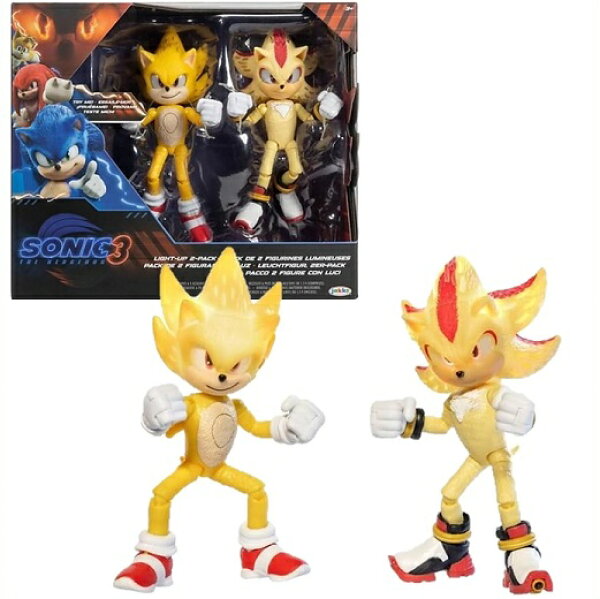 Sonic 3 ソニック・ザ・ヘッジホッグ ライトアップ スーパーソニック＆スーパーシャドウ アクションフィギュアセット/フィギュア/シャドー