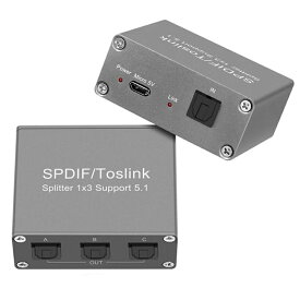 光 デジタル 分配器 デジタル光学オーディオスプリッター SPDIF /Toslinkに対応　PS3 XBOX DAC コンバーター 3出力1入力 1本光学ケーブル付き