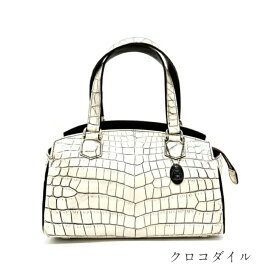 【スーパーSALE】クーポンでさらにOFF【日本製】 クロコダイル ハンド バッグ クリーム JRA ＼通常99,800円→98,800円／バニラ染め 目地染め マット レザー 本革 ワニ革 鰐革 大容量 高品質 縁起 金運 開運 メンズ レディース 男性 女性 紳士 婦人 父 母 男女兼用 ギフト