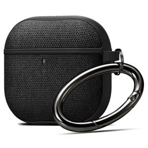 Spigen AirPods 4 �P�[�X Airpods ��4���� �P�[�X �J�o�[ �i�C�����t�@�u���b�N ���C�����X�[�d �Ή� �J���r�i �����O ����~�߃t�B���� �t�� �Ռ� �z�� �y�� �L�Y�h�~ �ϏՌ� �A�[�o�� �t�B�b�g ACS08