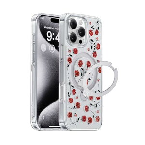 �ŐV�g�����h 360 ��]�X�^���h CASEKOO iPhone 15 Pro �p�P�[�X �N���A �o�� �ČRMIL�K�i �t�B�b�g�� MagSafe�Ή� �ő�15W�}���[�d�Ή� ���c���� �p�x���� �������� �ϏՌ� ���ϋv�� ���b�v�z�[���t�� 
