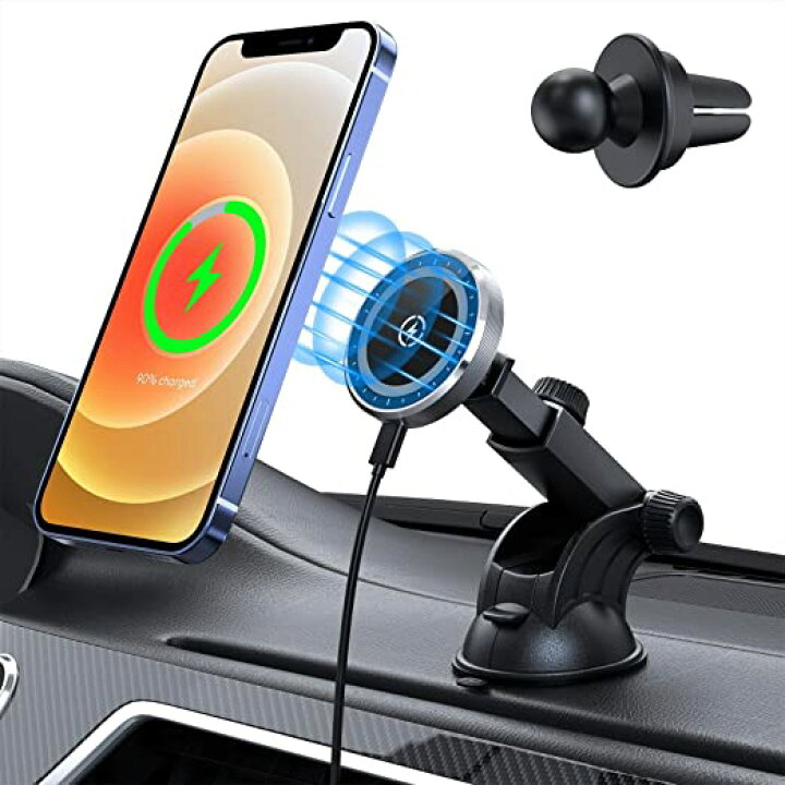 楽天市場 21最新発売 Aouevyo 車載ホルダー マグネット 15w ワイヤレス充電器 Iphone12 12 Pro 12 Pro Max 12 Miniに対応 Magsafeに対応 スマホホルダー 車 超強磁力 粘着ゲル吸盤 エアコン吹 Aj Works Shop