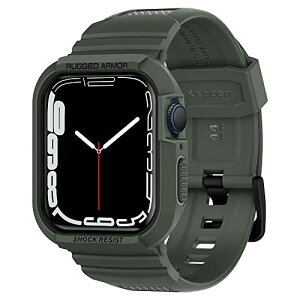 Spigen Apple Watch �o���h 45mm | 44mm ��̌^ �P�[�X �J�o�[ �ϏՌ� PC TPU ��d�\�� �X�|�[�c�o���h ���� �Ռ� �z�� �ϋv�� ���h�~ Series 8 / SE 2 /Series 7 / SE / Ser