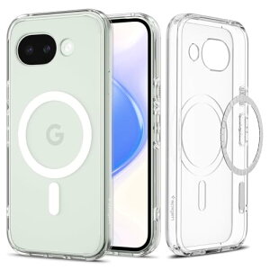Spigen Made for Google �����F�� Pixel 10a �P�[�X MagSafe�Ή� �ČRMIL�K�i ���� �X�g���b�v�z�[�� �ϏՌ� �E���g�� �n�C�u���b�h �}�O�t�B�b�g (�N���A �z���C�g) ACS11276