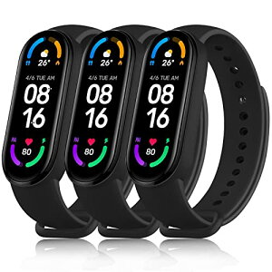 ATUP �R���p�`�u�� Xiaomi Mi Band 6 / Xiaomi Mi Band 5 �o���h �ւ��x���g �_�炩�� �V���R���� �����x���g �Ή� Mi band 5 / Mi band 6 �X�}�[�g�o���h (�u���b�N+�u���b�N+�u���b�N)