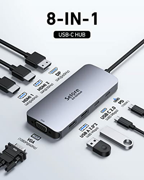 楽天市場】2023 NEW モデル USB C ハブ 8in1 usb ハブ ドッキング 
