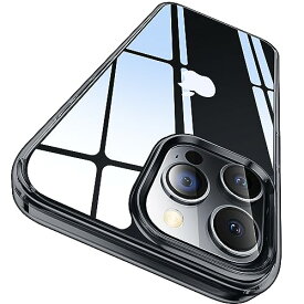 CASEKOO iPhone 15 Pro Max 用 ケース クリア 耐衝撃 米軍MIL規格 黄変防止 SGS認証 ストラップホール付き 6.7インチ カバー ワイヤレス充電対応 2023年新型 アイフォン 15ProMax 用 ケース(ブラック)